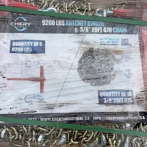 NEW/UNUSED CHERY INDUSTRIAL 10 PCS  3/8" 20'L G70 CHAINS & BOOMERS
