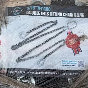 8 - NEW/UNUSED 5/16" 7'L G80 DOUBLE LEGS LIFTING CHAIN SLING