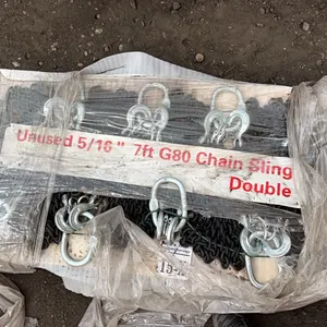 8 - NEW/UNUSED 5/16" 7'L G80 DOUBLE LEGS LIFTING CHAIN SLING