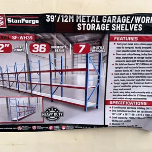 NEW/UNUSED STANFORGE WH39 39' METAL GARAGE/WORKSHOP STORAGE SHELVES