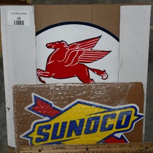 Reproduction Sunoco and Mobil Gas Stickers