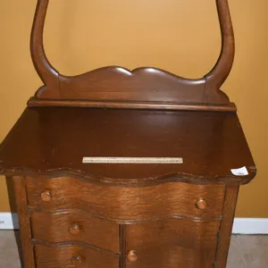 Antique Oak Paw Foot Washstand with Towel Bar and Serpentine Front 32 x 20 52.5