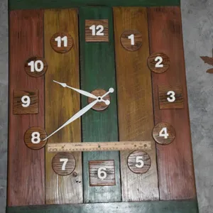 Wood Wall Clock - Measures 22 x 33