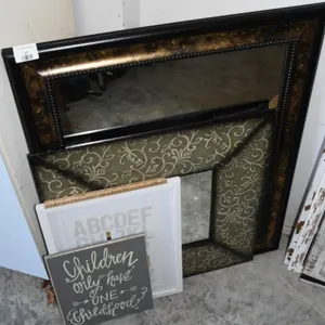 2 Mirrors and 2 Inspirational Prints - Largest Mirror Measures 27 x 34