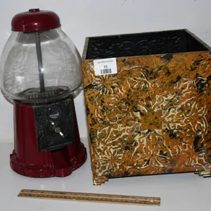 Gumball Machine and Metal Planter