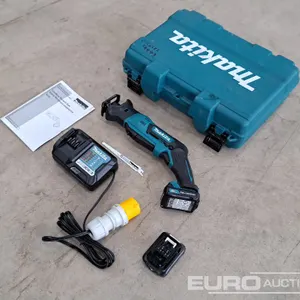 Unused Makita RJ03R1 12V Max Cxt Lit Ion Cordless Recip Saw, 2 Batteries, Charger, Case 