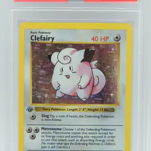 #5 PSA 5 1999 Pokémon Clefairy Holo 1st Edition #5