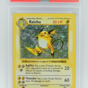 #14 PSA 5 1999 Pokémon Raichu Holo Shadowless