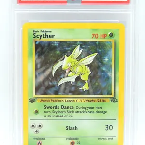 #27 PSA 6 1999 Pokémon Jungle Scyther Holo 1st #10