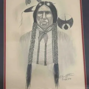 RICHARD PATTON - INDIAN PENCIL DRAWING