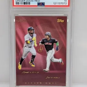 /10 2025 Topps Acuna Jr/Ramirez Red DD05 PSA 10