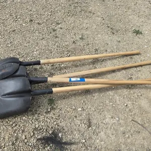 3 square nose shovels, long handles