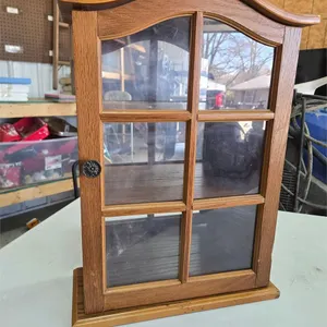 Wood hanging cabinet with shelves