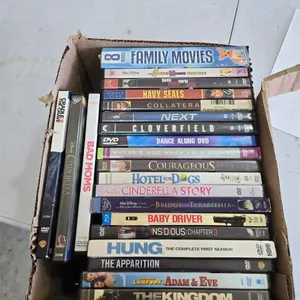 Snall box of DVDs
