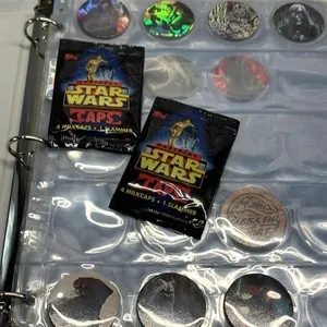 Vintage Star Wars Pogs Desert Storm cards binder