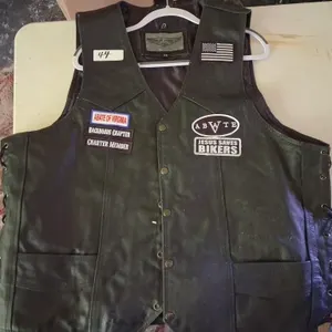 Leather Biker Vest (Size 56)