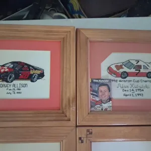 4 Nascar Pictures, Wooden Frame
