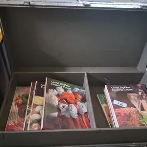 Metal Trunk Full of Cookbooks