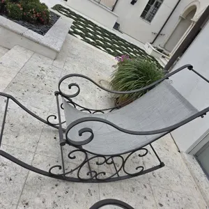Forged Wrought Iron Rocking Chair w/Sling Seat