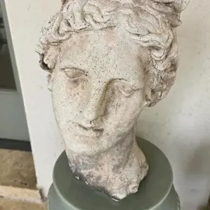 Grecian-style Woman Statue Head Planter