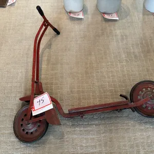 Red Metal Kick Scooter, antique 1940-1950's era