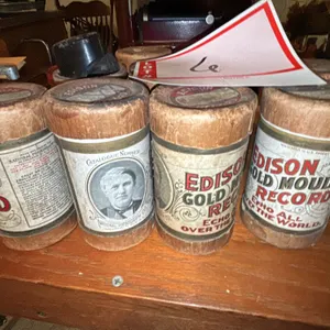 Edison Gold-Moulded phonograph cylinder recordings
