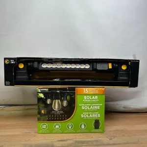 (1) KC Underhood AutoLight 3500 Lumens - Used/Missing Charger (1) Sunforce 35' Solar String Lights with Remote Control - Used/Missing Remote
