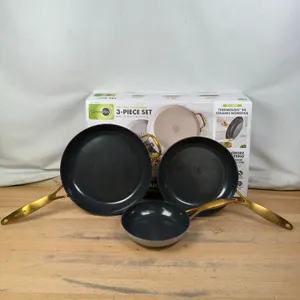 GreenPan Jewel Pro Ceramic Non-Stick 3-piece Fry Pan Set - Used/Stained