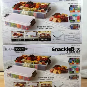 (2) Sabatier Snacklebox 2-piece Set with Cutting Board Lids - Like New/open Box
