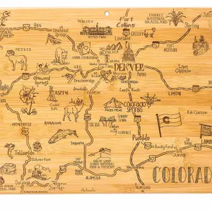 Totally Bamboo Destination Cutting Board, Colorado - New/Open Box