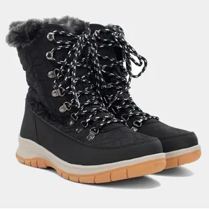 Chooka: Women's Belltown Mid Faux Fur Boot, Black, Size 6- New
