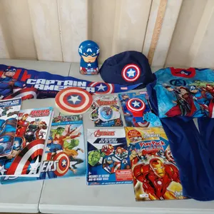 Captain America Story Book, Coloring Book, Body Wash, Pennant Flag, Hat, Etc.