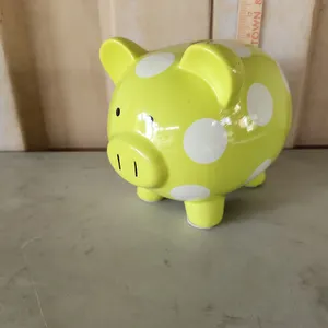 Ceramic Green Polka Dot Piggy Bank