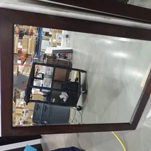 Lot of (2) Ambient OM-1001 35 1/2"x27 9/16" Chocolate Brown Wood Frame Mirror.