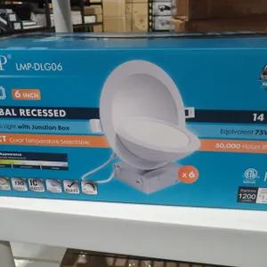 LMP LMP-DLG06 6" Gimbal Recessed Canless Light w/Junction Box 6-pk.