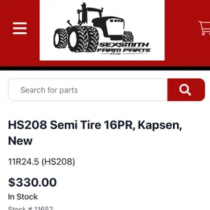 4 New Commercial Truck Tires, closed-shoulder drive tires, HS208 11R24.5 (bid price is for 4 tires)