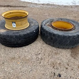(2) Michelin 17.5 x 25 tires w/ 10 Hole Rims