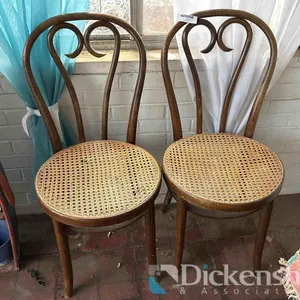 (2) MATCHING PARLOR STYLE WOOD CHAIRS