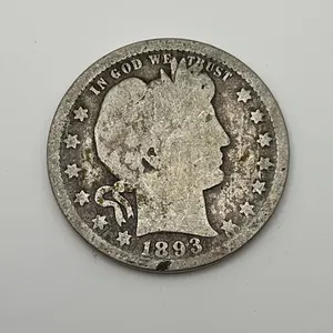 1893 US Silver Barber 25c