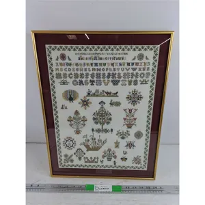 Framed Permin Counted Cross Stitch (1987) 21" x 16"