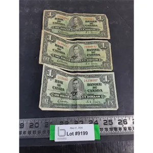 (3) Canadian $1 Bills from 1937