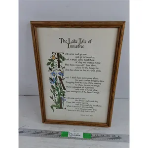 Framed The Lake Isle of Innisfree Picture 18" x 13"