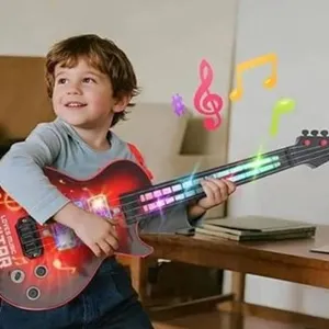Children's 4-String Music Guitar With Flashing Lights and Sounds