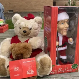 Teddy Bear and Bing Crosby Santa