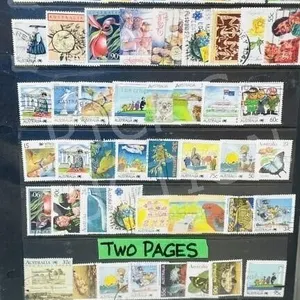 2 pages of Austrailian assorted stamps