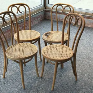 Vintage Bent Wood Cane Bottom Chair Set
-