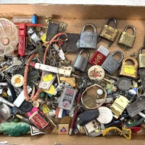 Locks, Shell Park Lighter, Buttons, Tokens, and