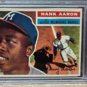 1956 Hank Aaron GRADED 6 Topps Baseball Card. *DC