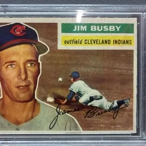 PSA GRADED 7 Topps 1956 Jim Busby Baseball Card.