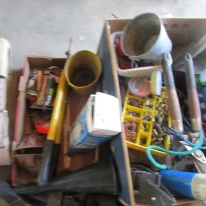 Assortment of screws, tool belt and more